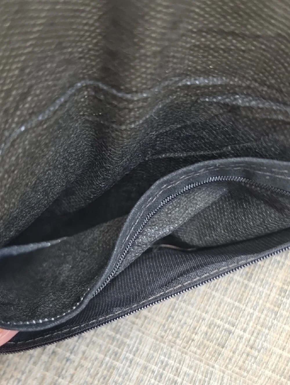 Embroidered Black Wristlet Wallet with Lavender Camel Motif
